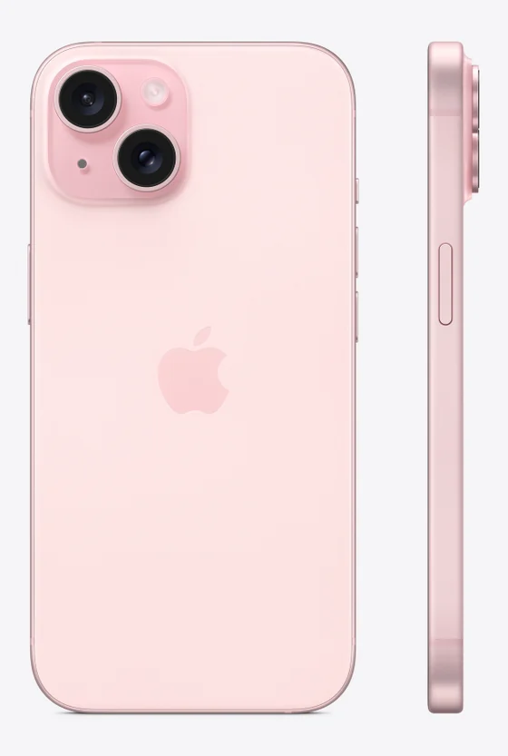 iPhone 15 розовый сзади и сбоку