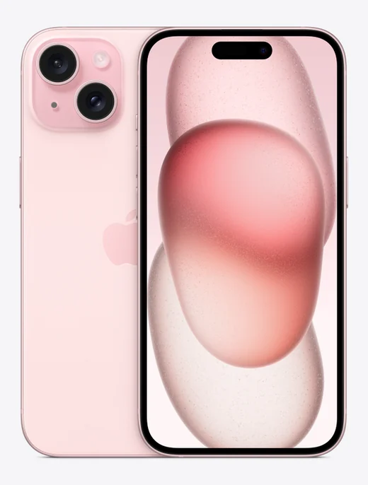 iPhone 15 розовый, спереди и сзади